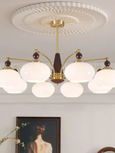 SENYAN | Vintage Retro Amber Glass Chandelier