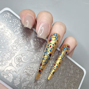 Fine รูปแบบเล็บแสตมป์แผ่นเหล็ก Yan Yan สไตล์แห่งชาติ Transfer แม่แบบเครื่องมือแต่งหน้าความงามสําหรับผู้หญิง