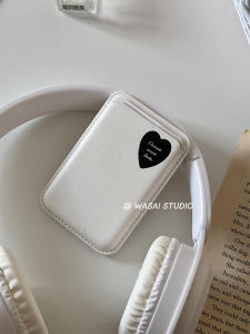 WASAI Black Leather Magnetic Absorption Card Holder for iPhone 17/16/15 pro Max Transparent Soft Shell for Apple 13/14 Womens Style