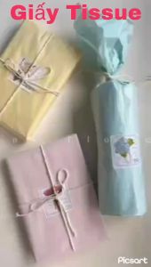 Tissue paper - Giấy làm hoa Pompom Gói hoa quà phông nền chụp ảnh (50cm x 70cm) - Số lượng 10 tờ/ 1 màu