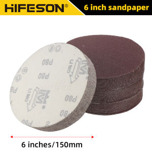 20/50/100pcs 6inch 150mm Flocking Disc Sandpaper Sheet Back Flocking Sandpaper Flanging Grinding Sheet Self-adhesive Flocking