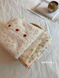 ฤดูร้อน ผู้หญิง ผ้าฝ้าย ผ้ากอซ สายเดี่ยว ชุดนอน ชุดสั้น กางเกง ชุดอยู่บ้าน ชุดทูพีซ หวาน สไตล์บริการบ้าน ลายดอก