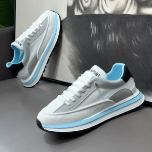 Mens Sporty Casual Shoes Breathable Versatile Soft Bottom Slip-On Trendy White Shoes Comfortable All-Season round Toe Rubber Outsole