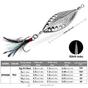 Proberos Metal Spinner Spoon Trout Fishing Lure 1pc Mồi Cứng Có Sequins Tiếng Ồn Paillette Mồi Nhân Tạo Cho Câu Cá Trên Sông Biển