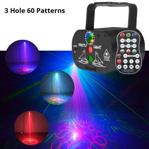 Mini RGB Laser Projector Stage Light DJ Disco LED Lamp USB Rechargeable UV Sound Strobe Stage Effect Wedding Xmas Holiday Party