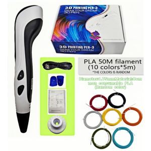 Third-generation super 3D pen with 1.75mm PLA filament LED display 3D printing pen childrens birthday or Christmas gift