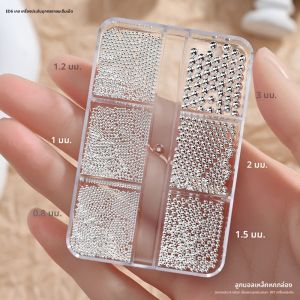 6 กริดฮาโลวีน Punk Rivets เล็บ Charms ทอง/เงิน/สีดํากรวย Spike Studs ตกแต่งเล็บ DIY Cool อุปกรณ์แต่งเล็บ