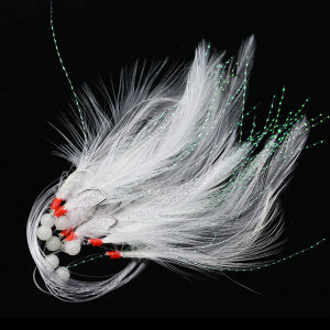 WODJYJ 8 arms Sabiki Rigs Saltwater Artificial Fishing Lures Luminous Sea Bait Mackerel Pesca Tackle string Hooks Feather Hook