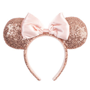 2025 Disney Princess Mickey Mouse Headband Mickey Ear New Holiday Snow White Sequin Bow Headband Girl Accessories Christmas Gift