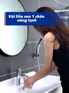 Củ vòi liền sen nóng lạnh 1 chân KENISI-VLS1L29Vòi đồng thau mạ NIKEN sáng bóng dùng cho phòng tắm có diện tích nhỏ
