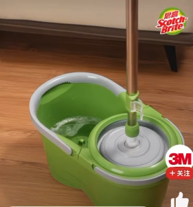[SG Ready Stock] 3M Scotch-Brite 360° Dual Wash Spin Mop Bucket Set with 2/4/6 Microfiber Mop Heads - T7