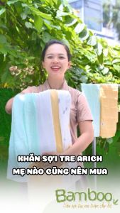 Set 6 Khăn sữa sợi tre Arich mềm mịn thấm hút tốt set 6 cái size 30x30cm