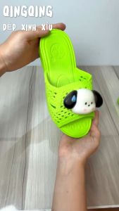 Dép tổ ong  Nam Nữ (Size 31-43) charm chú chó đầu to (Nên đặt lùi 1 Size) Chất liệu EVA siêu nhẹ siêu đáng iu