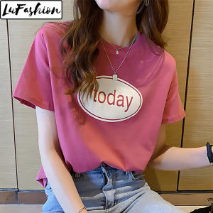 Womens T-shirt Casual Print Short Sleeve Korean Shirt Summer Tops