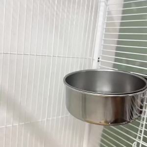YUNLIWEI Stainless Steel Bird Feeding Cup Bird Cage Food Bowl Parrot Food Water Cup Rabbit Pet Food Bird Hanging Feeder Bowl