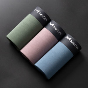 MiiOW 3Pcs ขายร้อน Modal ชุดชั้นในเซ็กซี่ชายนักมวยกางเกง Breathable Trunk กางเกงในชาย Bxoers กางเกงขาสั้นบุรุษ M3801