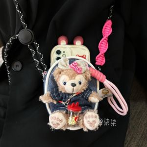 Universal Model Leather Wallet Mobile Phone Back Clip Hanging Rope without Phone Case Fashionable Bag Accessories for Women