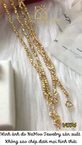 Dây Chuyền Nữ V074 Chuỗi Hạt Khía Nhỏ Mạ Vàng Thanh Lịch Cho Nàng