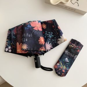 Mũi Tên Tự Động Gấp Gọn Chống Nắng Chống Mưa Mars People Huachenyu Cao Cấp Chống Tia UV UPF50+ Họa Tiết Hoa Sợi Thép Không Gỉ