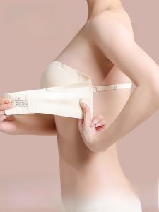 Wireless Bra Top Womens Anti-Slip Gathered Small Chest Appears Large Invisible Wrap Chest Invisible Bra Nylon Fabric U-Shape Cup