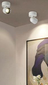 360° ROTATION LED MOUNT SURFACE SPOTLIGHT ADJUSTABLE CEILING LAMP WARM LIGHT | WHITE / BLACK