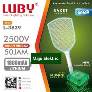 Raket Nyamuk Luby Jumbo L 3839 Dengan Cas Baterai MJ Elektric