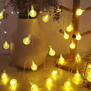 Fairy Light Bauble LED String Lights Battery Powered Garland LED Ball String Lights for Tree Indoor Wedding Home Decoration Lamp