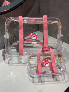 Large Capacity Transparent Waterproof Makeup Bag Portable Toiletry Bag Jelly Beach Bag for Women Storage Organizer PVC Material