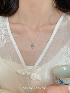 Spring Purity Bellflower Necklace S925 Pure Silver Cross Chain  out Design Sensation Small Audience New Chinese Style