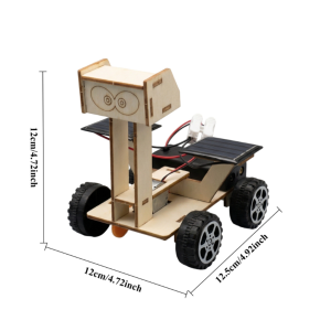 2 IN 1 Solar Car Lunar Exploration Vehicle Childrens Diy Hand-Assembled Model Diy 3d Wooden Puzzle Science And Education Toys
