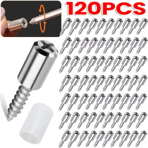【Naitre】120PCS Self-Tapping Screws Cabinet Laminate Shelf Support Pegs with Non-Slip Sleeve Shelves Kitchen Glass Furniture Closet Shelf Pins
