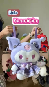Balo Gấu Bông Hình Kurumi Màu Tím Dễ Thương Siêu Mềm Đáng Yêu
