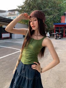 Mixd | Green Spaghetti Strap Tank Top Blouse