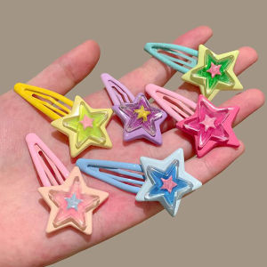 กิ๊บติดผมรูปดาว สีคอนทราสต์ แฟชั่นสไตล์เกาหลีสําหรับผู้หญิง Culolo