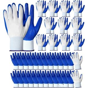 20PCS Safety Work Gloves with Nitrile Coated Durable 13 Gauge Seamless Knit Gloves for Men Gardening Lawn Warehouse Construction