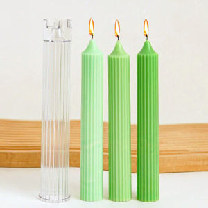 เกียร์ Peaked ทรงกระบอก Rod เทียนแม่พิมพ์ DIY Pinstripe ทรงกระบอกเทียนอุปกรณ์อะคริลิค PC แม่พิมพ์พลาสติกชุดตกแต่งบ้าน