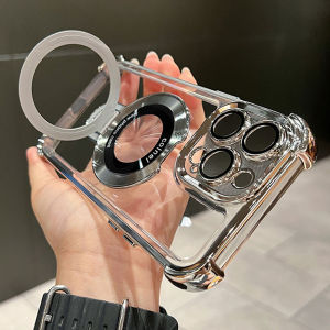 Luxury Shockproof Magnetic Bracket For Magsafe Phone Case For iPhone 11 12 13 14 15 16 17 Pro Max Plus With Holder Stand Cover