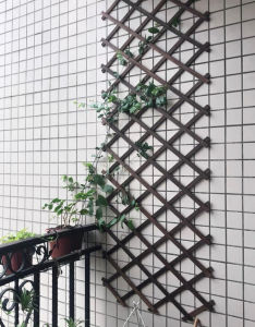 Gỗ gắn tường treo chậu cây giàn leo hoa ban công gắn tường- Khung treo co giãn điều chỉnh dễ dàng decor ban công