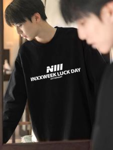 เสื้อยืดแขนยาวผ้าฝ้ายแท้สำหรับผู้ชาย ฤดูใบไม้ผลิและฤดูใบไม้ร่วง 2025 ใหม่ สไตล์อเมริกัน หลวมๆ ลำลอง เยาวชน เสื้อชั้นใน เทรนด์