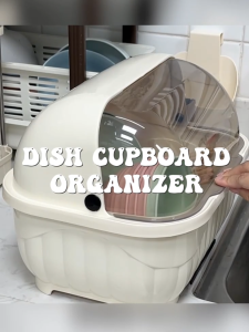 HomeVibe Kitchen Dish Rack with Cover organizer plates cabinet Dust-proof insect-proof Dish drain rack