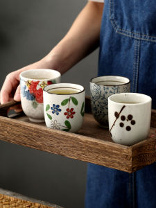 Cốc Trà Hoa Anh Đào Nhật Bản Vẽ Tay Bằng Gốm Sứ Cốc Nước Lạnh Cốc Cầm Tay Sáng Tạo Cổ Điển Cốc Đựng Trà Kiểu Nhật Bản
