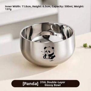BAICHANG | Food Grade 316L Stainless Steel Bowl For Babies & Kids Double Layered Anti-drop