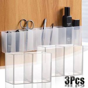 Wall Mounted 2Grids Storage Box Mirror Cabinet Self-adhesive Sundries Organizer Eyebrow Pencil Lipstick Glaze Holder