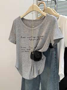 MISHANGYICHU | Korean Style Large U-Neck Short Sleeve T-Shirt