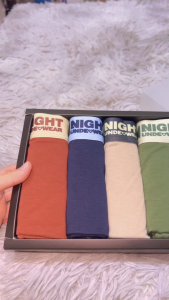 4 Pcs Box Set Men Boxer Underwear Premium Cotton Spandex Soft Cool Breathable