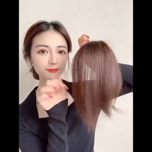 Toupee Hair Topper Hair Clip Poni Belah Tengah Penutup Botak Penutup Uban Wig Wanita Hair Rambut