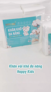 [ECOBAMBOO OFFICIAL]_Combo 05 túi khăn vải khô đa năng cao cấp HappyKids 600Gr ~ 500 tờ không mùi