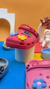 Cute Flower Floral Sandals Clogs Flat Slippers For Kids Baby Girls with Jibbitzs