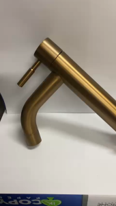 kran wastafel cuci tangan stainless coklat tua / brown antik tinggi 20cm engkol stik minimalis 12B