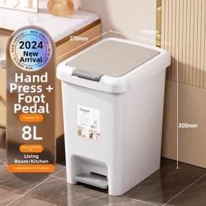 ASCOR | Home Use New Step-On Lidded Large Capacity Trash Can